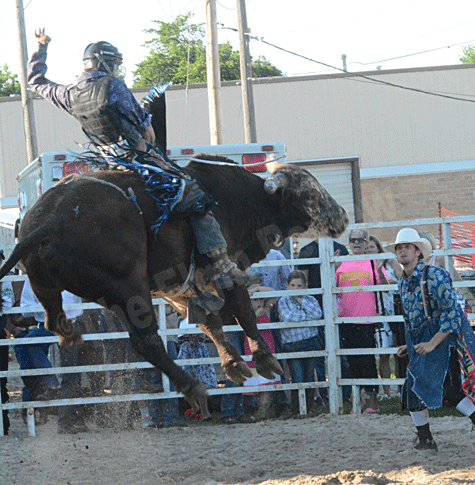 Wickett's bull went airborne during the ride that gave him the win.