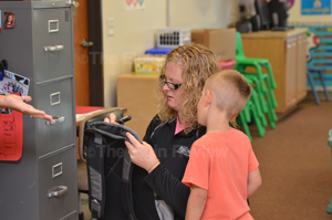 Kara and Cecil Shavlik at Elgin Public Schools (pre-school)