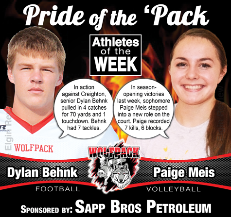 Dylan Behnk and Paige Meis, this week's Pride of the 'Pack. Elgin Review