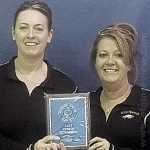 Coaches Stacy Shumake-Henn and Jessie Reestman with the 2nd Place plaque. Photo submitted