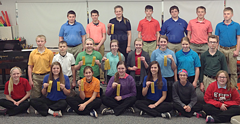 Members of the 2015-16 PJCC Junior High Band, Elgin Nebraska. Photo submitted
