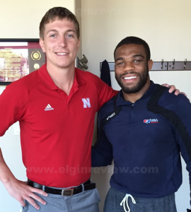 Dr. Derek Scholl and US Olympic wrestler Jordan Burroughs. Photo submitted