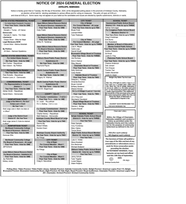 Notice of 2024 General Election - The Elgin Review Online Edition