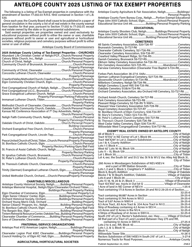 2025 Exempt Tax Listing GOOD VERSION.web