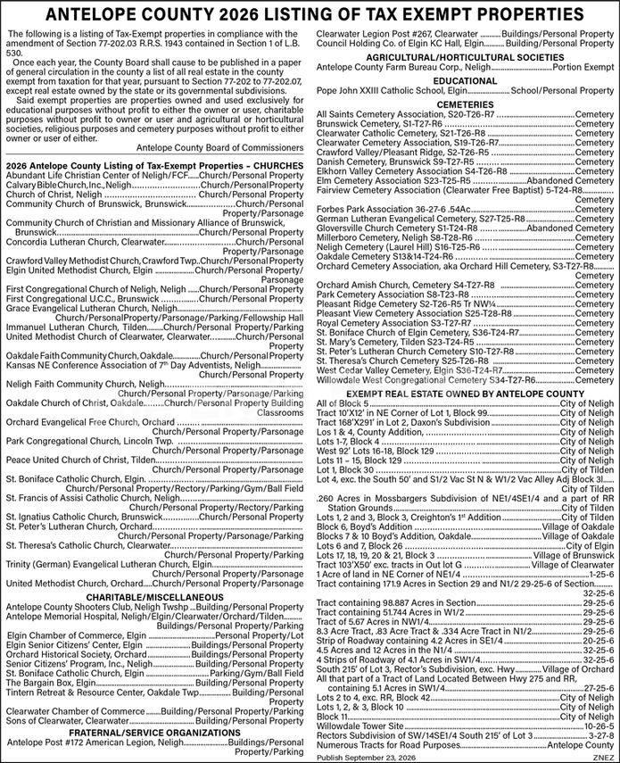 2026 Exempt Tax Listing.web