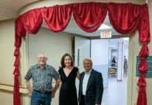 AMH shows off remodeled rooms at open house Thursday evening AMH PHOTO John Mlnarik Diane Brugger Jack Green 4 col cmyk. A