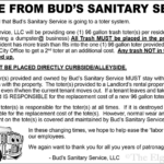 Trash collection change for Elgin Bud's Sanitary Service toters 2023 USE THIS ONE