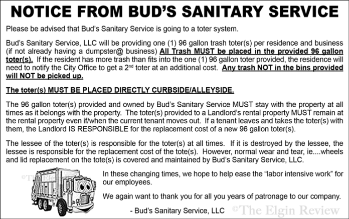 Bud's Sanitary Service toters 2023 USE THIS ONE