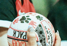 Wolfpack fans given volleyballs in recognition of support EPPJ Wolfpack vb triangular Humphrey St. Francis Elgin Public Pope John EPPJ Wolfpack Cross Country Elgin Nebraska Antelope County Nebraska news Elgin Review 2023 2746 3 col cmyk