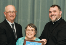 Mosers receive Roncalli Award Sunday night Ed Sandy Moser Fr. John Norman 4351 3 col cmyk