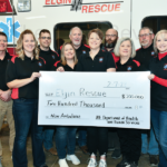 Elgin Rescue awarded $200,000 grant towards purchase of new ambulance Elgin EMTs check presentation Elgin Public Pope John EPPJ Elgin Nebraska Antelope County Nebraska news Elgin Review 2023 0370 4 col cmyk