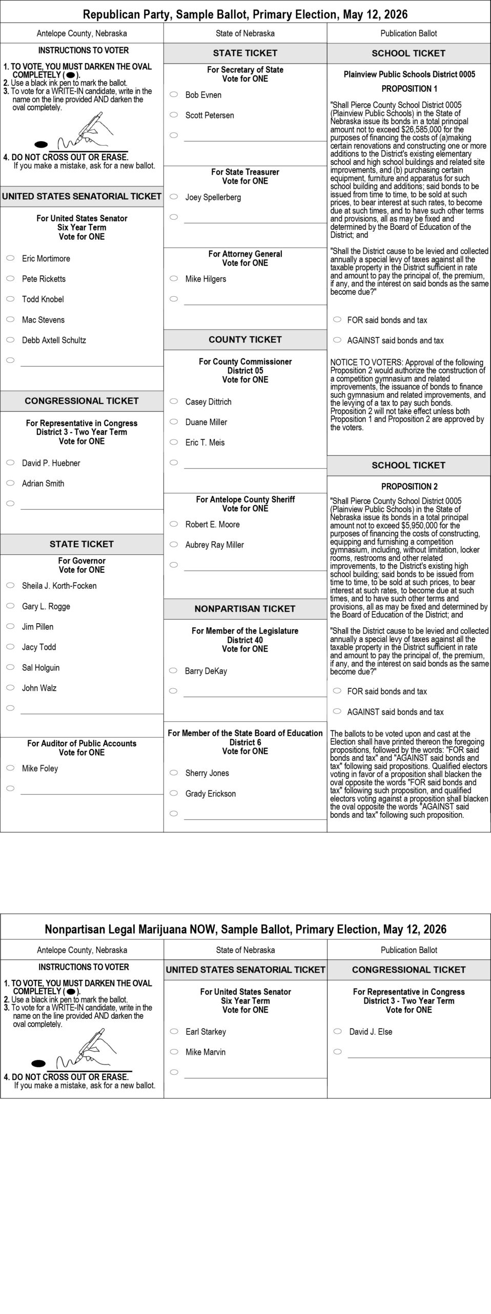 May 12, 2026 Primary Election Sample Ballots - The Elgin Review Online ...