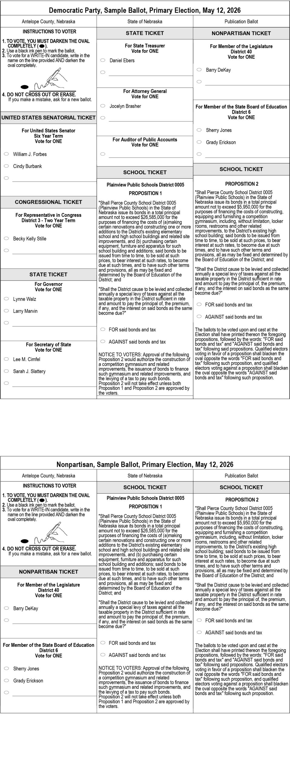 May 12, 2026 Primary Election Sample Ballots - The Elgin Review Online ...