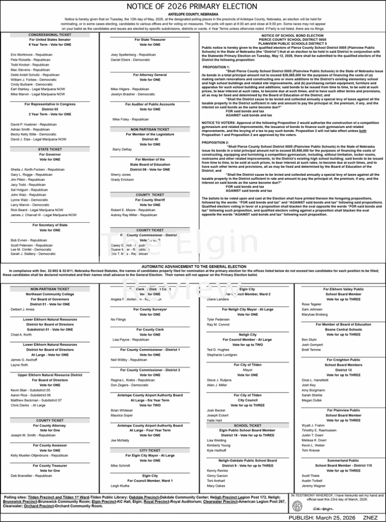 LEGAL Ant Co Notice of 2026 Primary Election.web