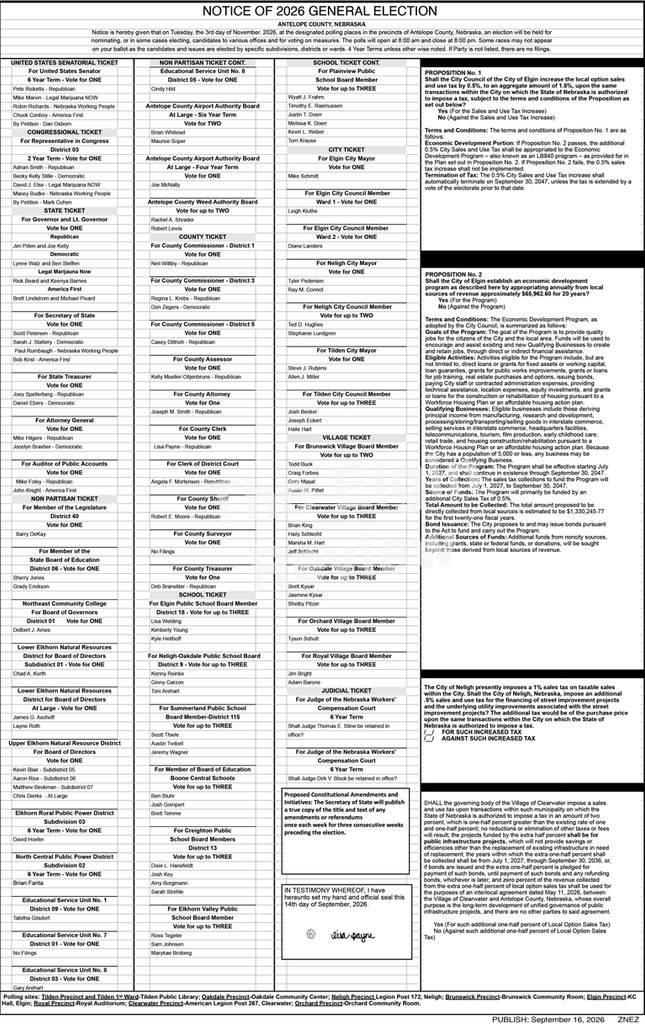 LEGAL Antelope County General Election ballots 2026.web