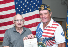 Veterans Steak Fry Presentations Legion Steak Fry awards Elgin Nebraska Elgin Public Pope John school Antelope County news Nebraska Elgin Review 2023 9938 Jim Getzfred 4 col cmyk