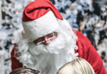 A mother, daughter moment with Santa