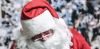 A mother, daughter moment with Santa