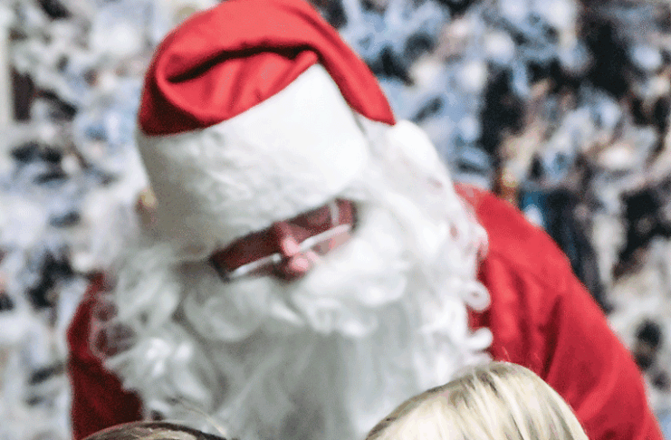 A mother, daughter moment with Santa