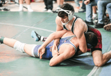 Veik, Drueke medal at Howells-Dodge Wrestling Invite